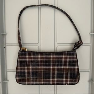 Brandy Melville Plaid Mini Bag - Brown and Black